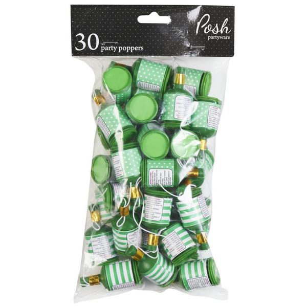 Party Poppers 30pcs Green