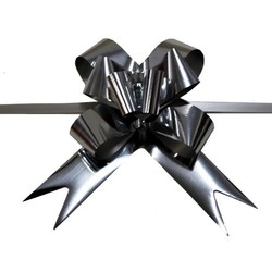 Pull String Butterfly Bows - Metallic Silver