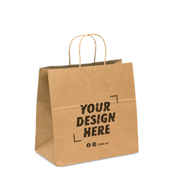Custom Printed - Recycled Kraft Bags - Delivery Size - Brown