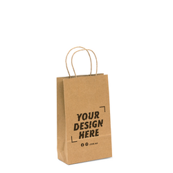Custom Printed - Recycled Kraft Bags - Small - Brown
