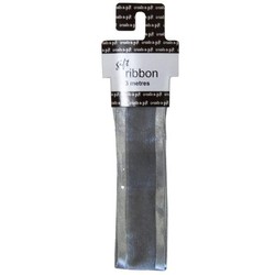 38mm x 3M - Organza Satin Wire Edge Ribbon - Silver
