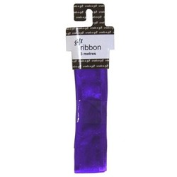 38mm x 3M - Organza Satin Wire Edge Ribbon - Purple