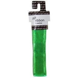 38mm x 3M - Organza Satin Wire Edge Ribbon - Lime Green
