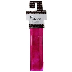 38mm x 3M - Organza Satin Wire Edge Ribbon - Pink