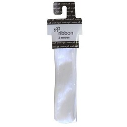 38mm x 3M - Organza Satin Wire Edge Ribbon - White