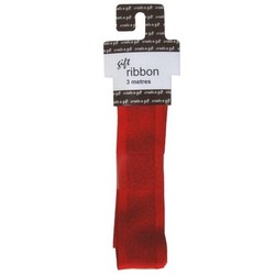 38mm x 3M - Organza Satin Wire Edge Ribbon - Red