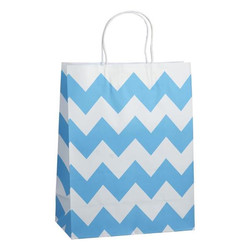 Kraft Bags - Medium - Chevron - Aqua