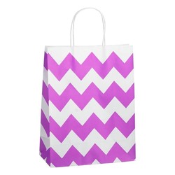 Kraft Bags - Medium - Chevron - Pink