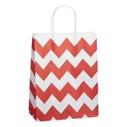 Kraft Bags - Medium - Chevron- Red
