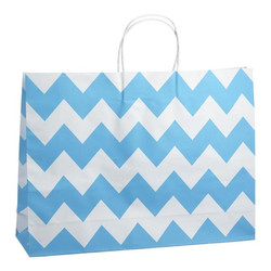Kraft Bags - Boutique - Chevron - Aqua