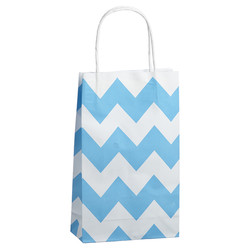 Kraft Bags - Small - Chevron - Aqua