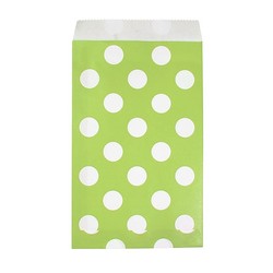Paper Treat Bags - 12pcs - Dots - Green