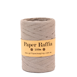Paper Raffia - 5mm x 100metres - Grey/Silver