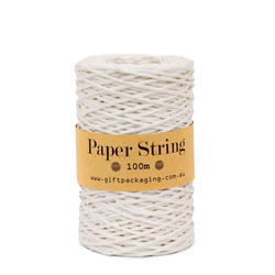 Paper Twine - 2mm x 100metres - White Paper String