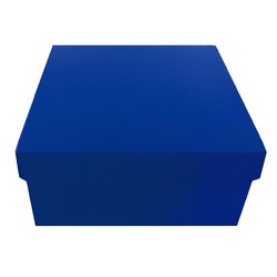 Square Rigid Gift Box - With Lid - 115mm x 115mm x 60mm - Blue