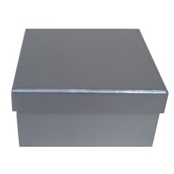 Square Rigid Gift Box - With Lid - 115mm x 115mm x 60mm - Silver