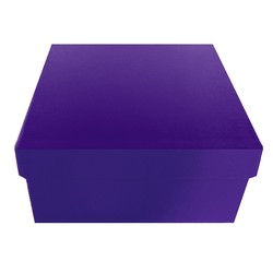 Square Rigid Gift Box - With Lid - 115mm x 115mm x 60mm - Purple