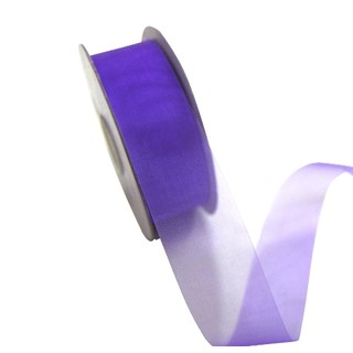 Sheer Organza Cut Edge Ribbon - 25mm x 50m - Violet
