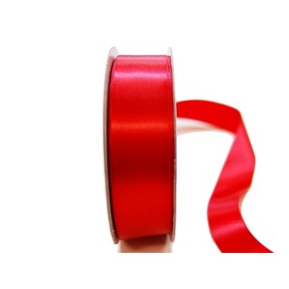 Satin Ribbon - Woven Edge - 25mm x 30m - Red