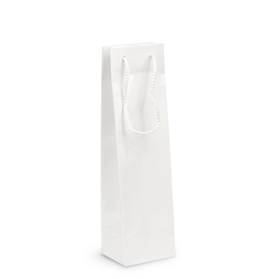 Gift Carry Bags - Glossy White - Wine Bottle 