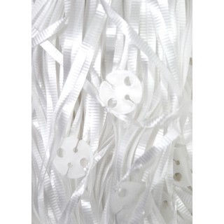50 x Balloon Pre-Cut Curling Ribbons & Seals - White