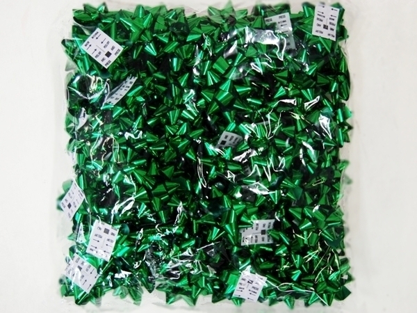 Star Bows - 6.5cm - Metallic Emerald Green