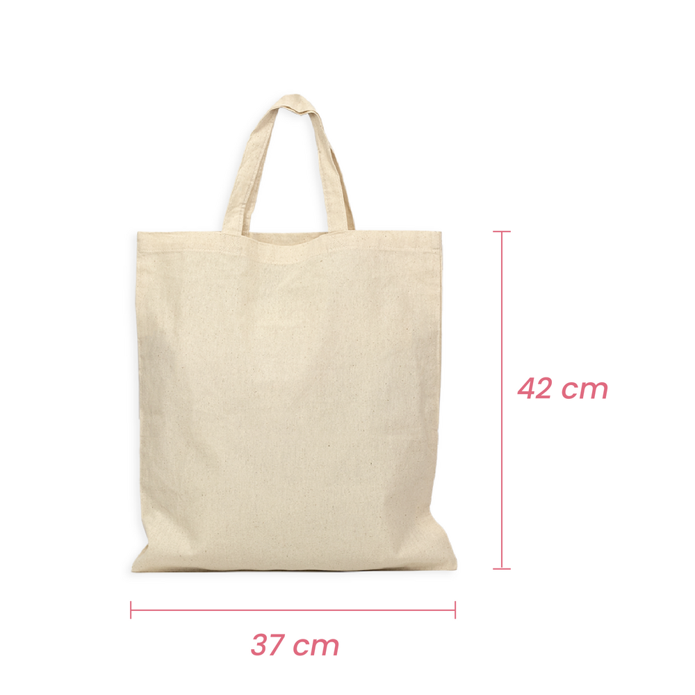Natural Calico Bags 37cm x 42cm with Two Short Handles