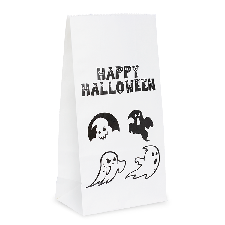 Halloween - White Kraft Paper Bag Assorted Pack - Ghosts
