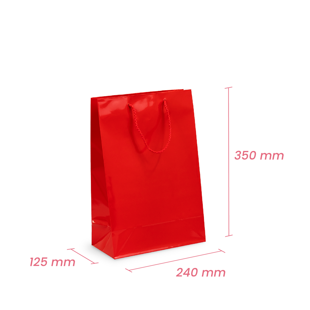 Gift Carry Bags - Glossy Red - Medium/Large