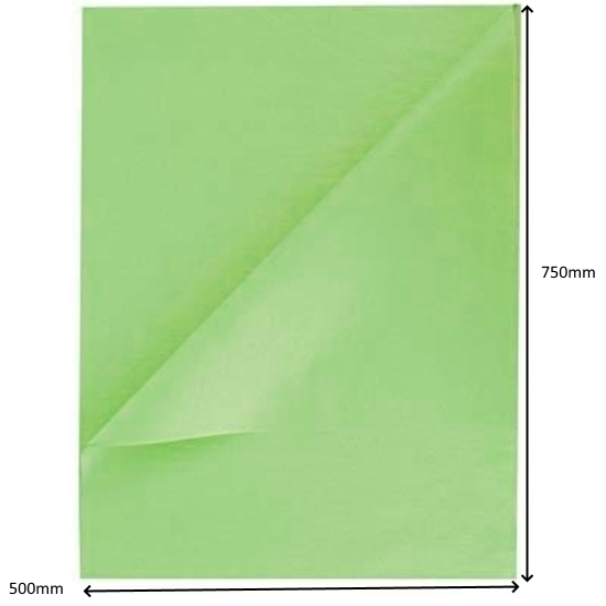 Tissue Paper Ream 750mm x 500mm, 480 Sheets - Light Green