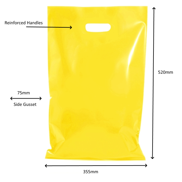 100 x STRONG THICK PLASTIC CARRY BAGS DIE CUT HANDLES SMALL MEDIUM LARGE - Picture 13 of 52