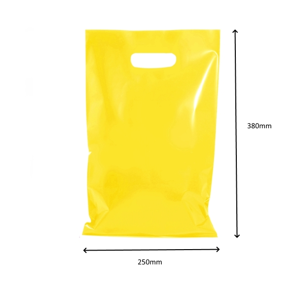 100 x STRONG THICK PLASTIC CARRY BAGS DIE CUT HANDLES SMALL MEDIUM LARGE - Picture 10 of 52