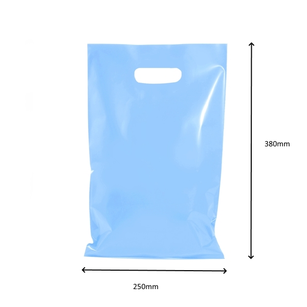 100 x STRONG THICK PLASTIC CARRY BAGS DIE CUT HANDLES SMALL MEDIUM LARGE - Picture 25 of 52