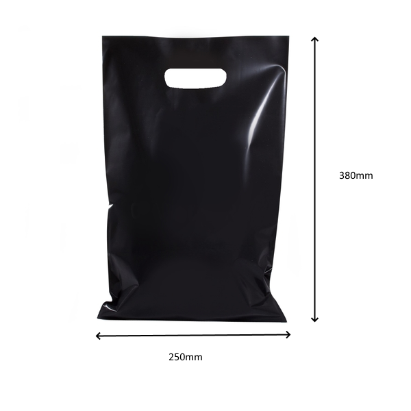 100 x STRONG THICK PLASTIC CARRY BAGS DIE CUT HANDLES SMALL MEDIUM LARGE - Picture 30 of 52
