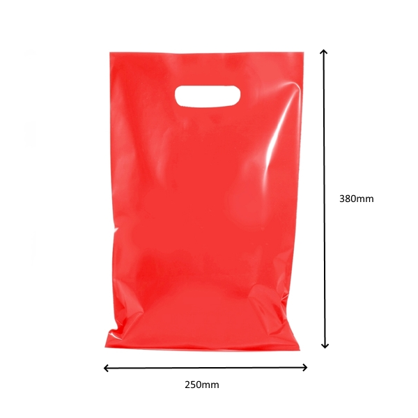 100 x STRONG THICK PLASTIC CARRY BAGS DIE CUT HANDLES SMALL MEDIUM LARGE - Picture 49 of 52