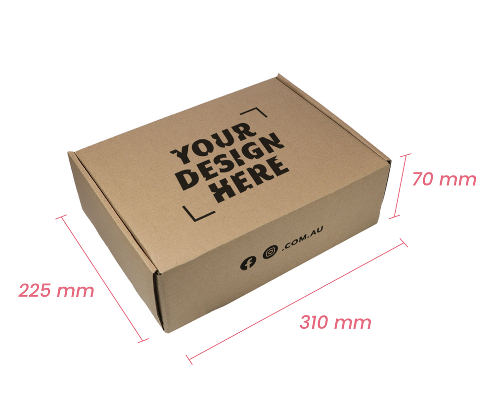 Custom Printed - Large Mailing Box | Gift Box - All in One - Kraft Brown
