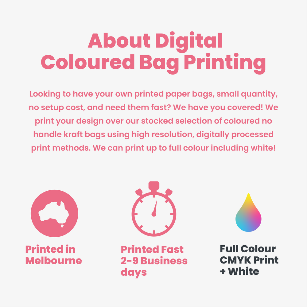 Custom Printed - Coloured Gift Bags - Grey Kraft Paper Bags