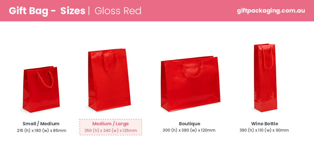 Gift Carry Bags - Glossy Red - Medium/Large