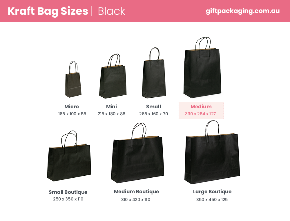 Kraft Bags - Medium - Black