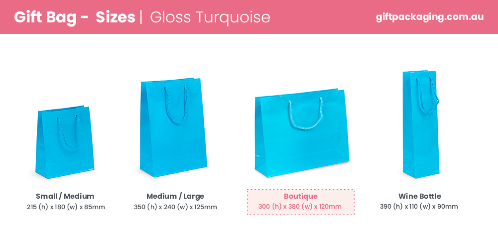 Gift Carry Bags - Glossy Turquoise Blue - Boutique
