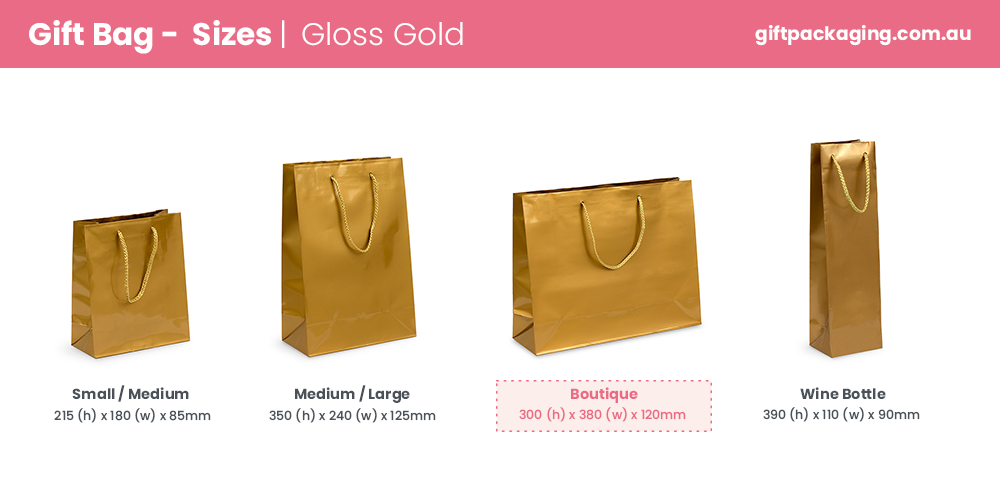 Gift Carry Bags - Glossy Gold - Boutique 