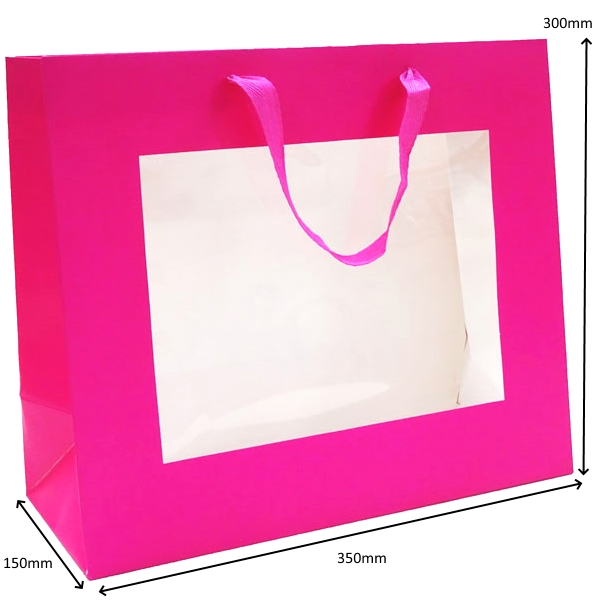 Window Gift Bag - Medium/Large Boutique Matt Finish - Pink