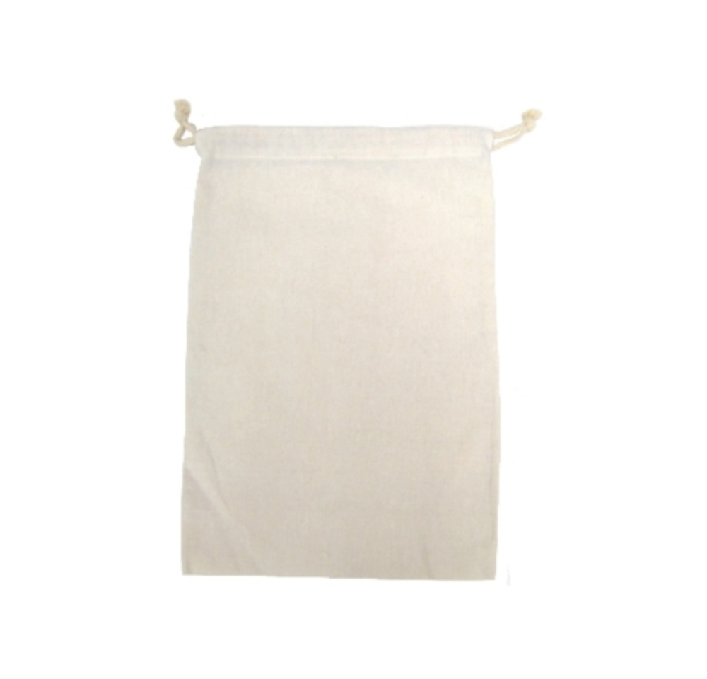 Calico Drawstring Bag 20 x 30cm 100% Cotton Medium Premium Tote Carry ...