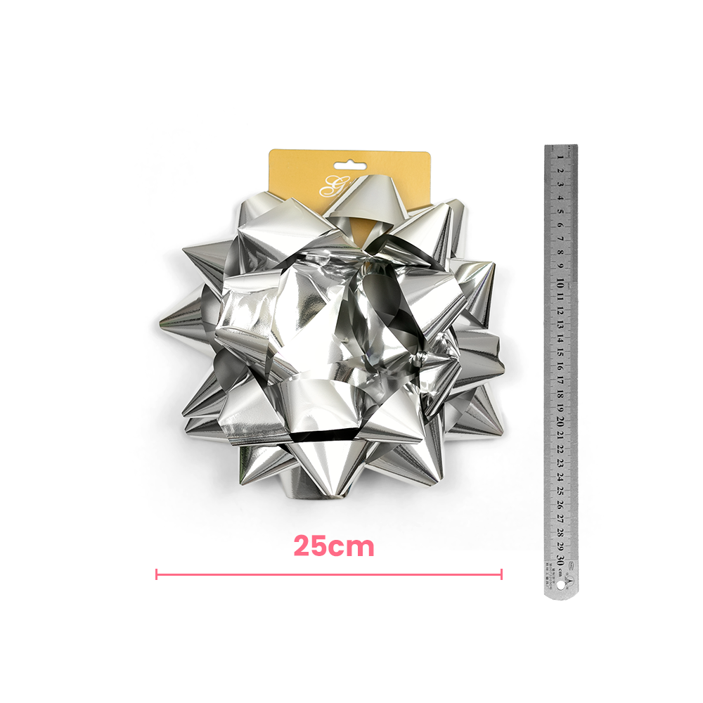 Jumbo Star Gift Bows - 25cm - Assorted Pack of 12