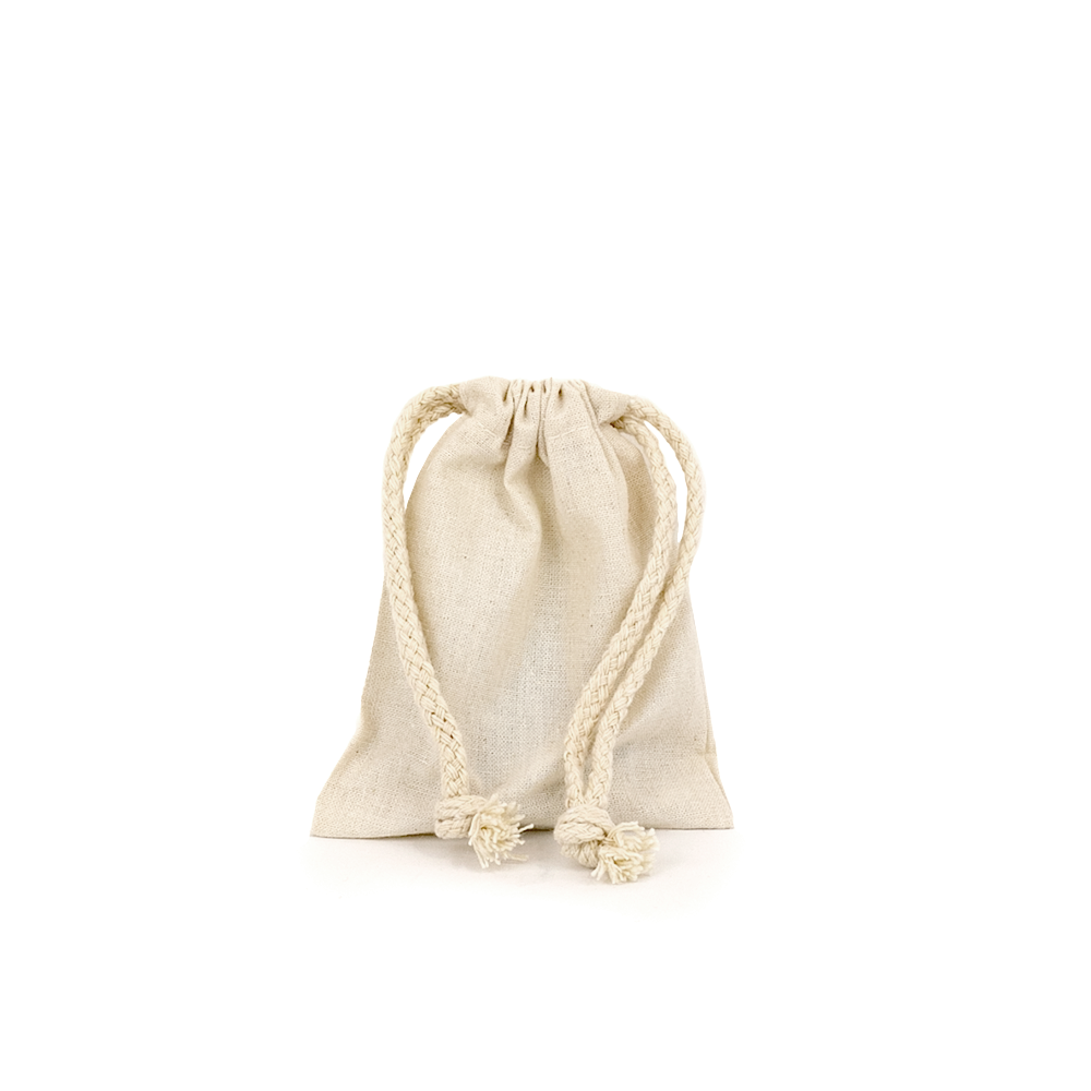 Natural Calico Bags 10cm x 12cm with Drawstrings