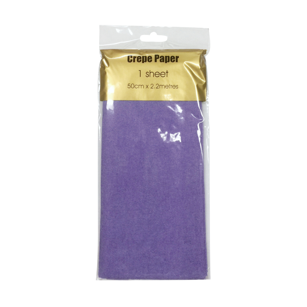 Crepe Paper - Double Sided Blue and Light Purple - 100 mm - 12 sheets