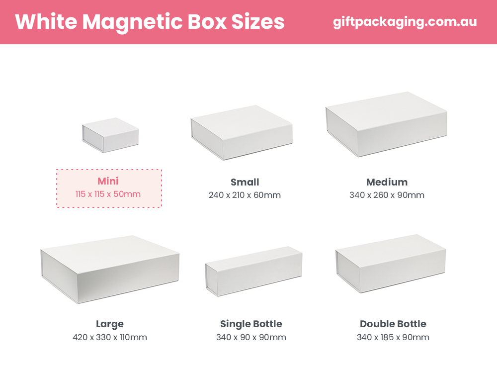 Mini Gift Box - Matt White with Magnetic Closing Lid