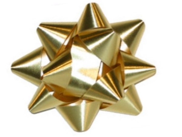 BABCOR Packaging: Gold Star Bows - 3-3/4 in.