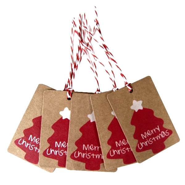 25 x kraft christmas gift tag 25 x Kraft Christmas Gift Tag - Xmas Tree