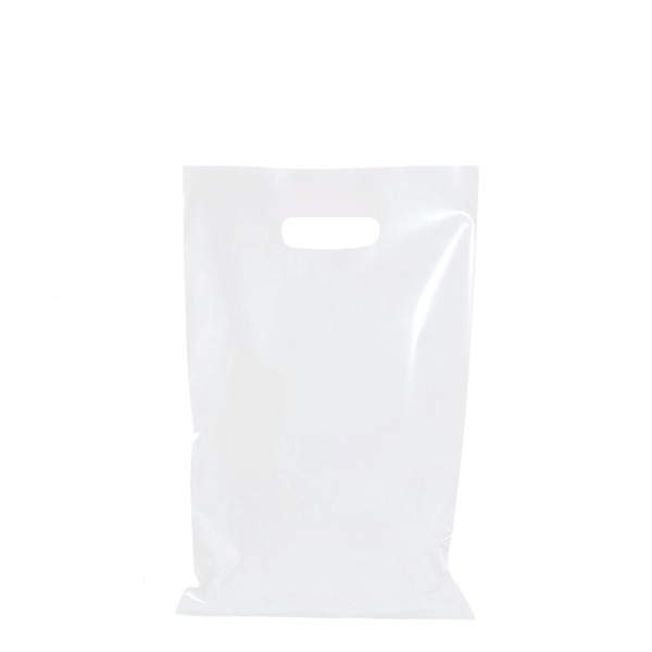 100 x Plastic Carry Bags Small - Medium With Die Cut Handle - LDPE ...